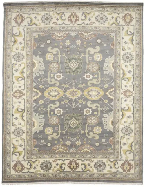 Muted Floral 9'5X12'0 Oushak Chobi Oriental Rug