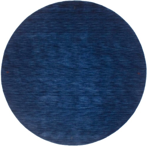 Solid Navy Blue 8X8 Oriental Modern Round Rug