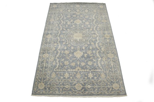 Muted Slate Floral 5x8 Modern Oriental Rug