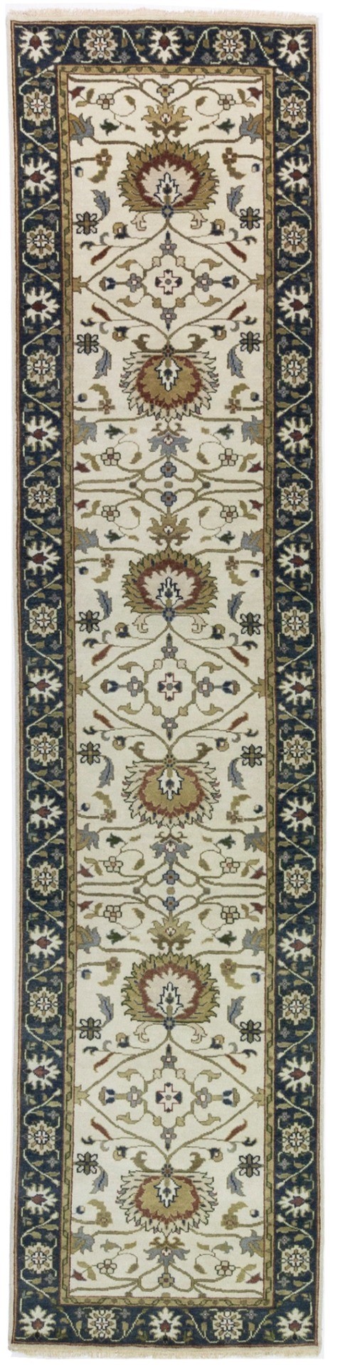 Cream Floral Osh Chobi 3X13 Peshawar Oriental Runner Rug