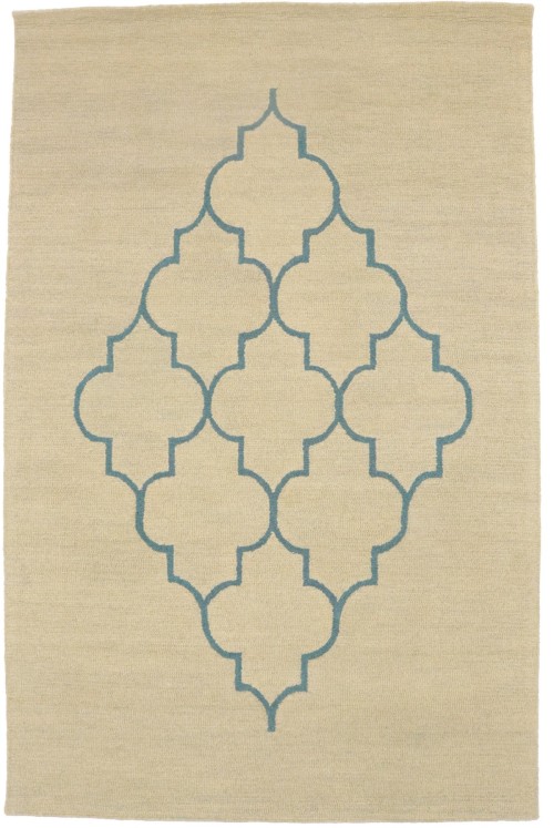 Beige Trellis 5X8 Hand-Tufted Modern Rug