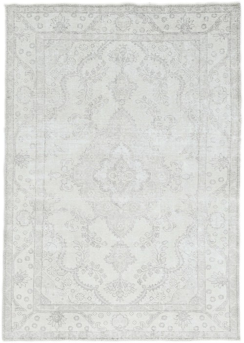 Antique Muted Beige Floral 6X9 Distressed Vintage Oriental Rug