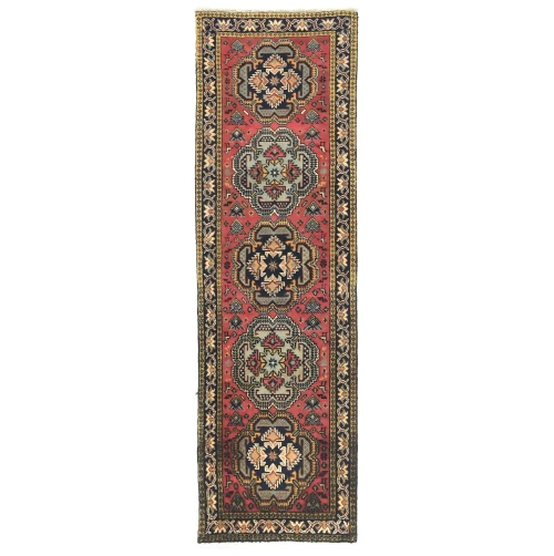 Vintage Red Tribal 2X7 Heriz Persian Runner Rug