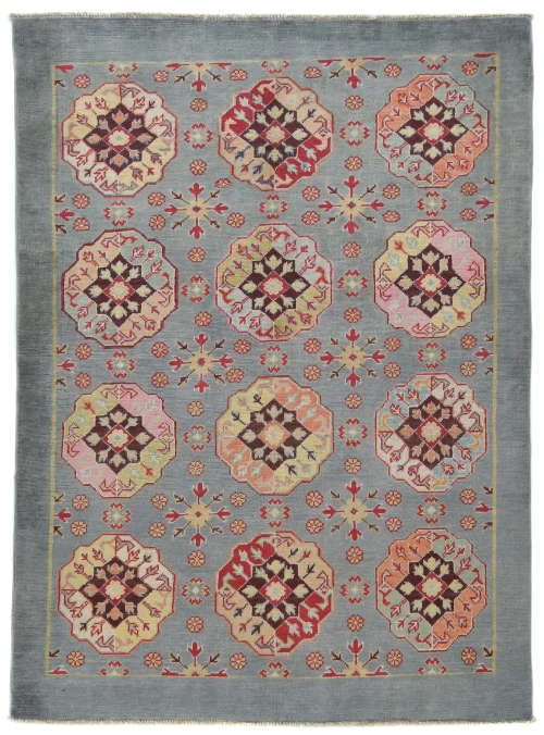 Geometric Modern 4X6 Kazak Oushak Pakistan Rug