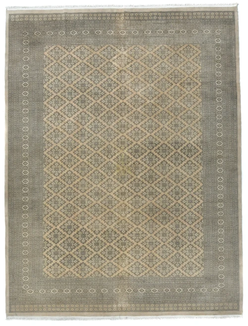Beige Allover Tribal 9X12 Vintage Oriental Rug