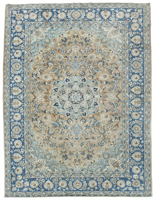 Semi Antique Muted Floral Traditional 10X13 Vintage Oriental Rug