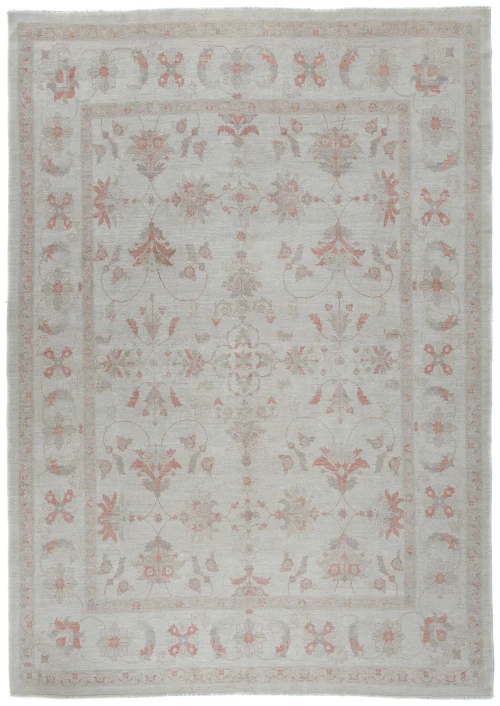 Muted Floral Transitional 12X16 Oushak Peshawar Oriental Rug