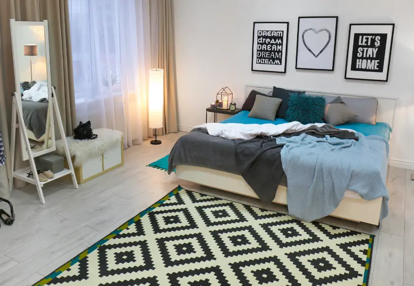 bedroom geometric modern rug