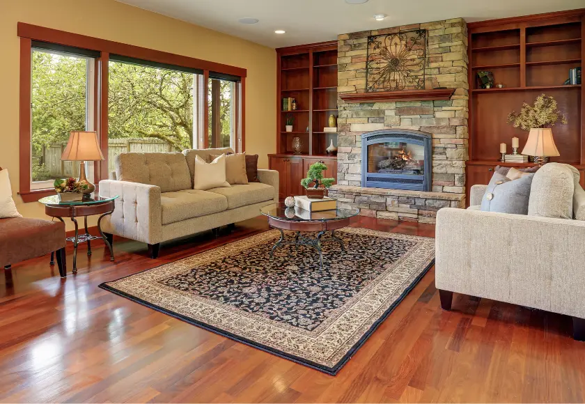 living room oushak rug