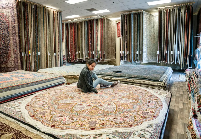 magic rugs showroom round rug