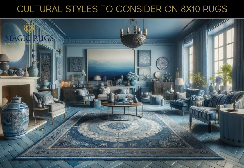 blue living room 8x10 rug
