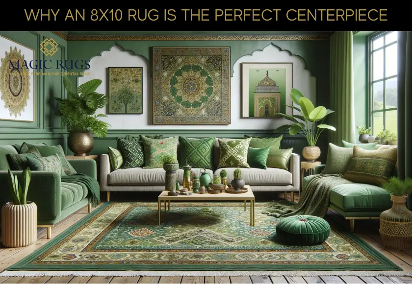 green living room 8x10 rug