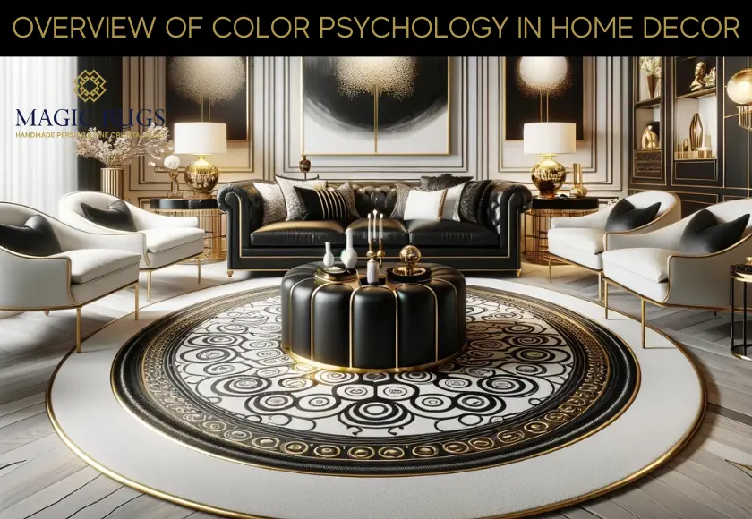 luxury black & white living room rug