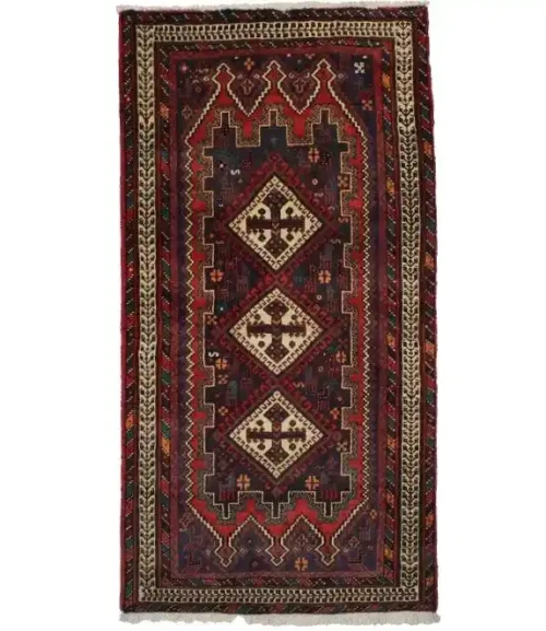 Vintage Red Tribal 3X6 Sirjan Persian Rug