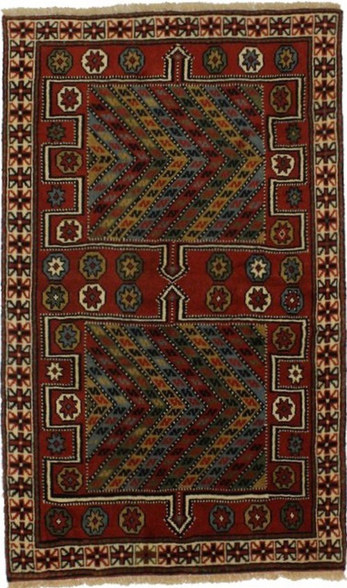 Orange-red Tribal 4X6 Ghoochan Rug