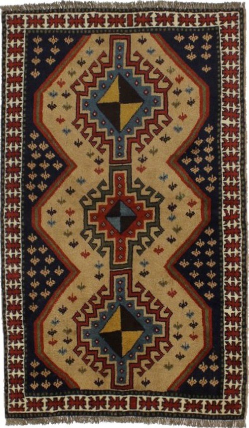 Khaki Tribal 4X7 Ghoochan Persian Rug