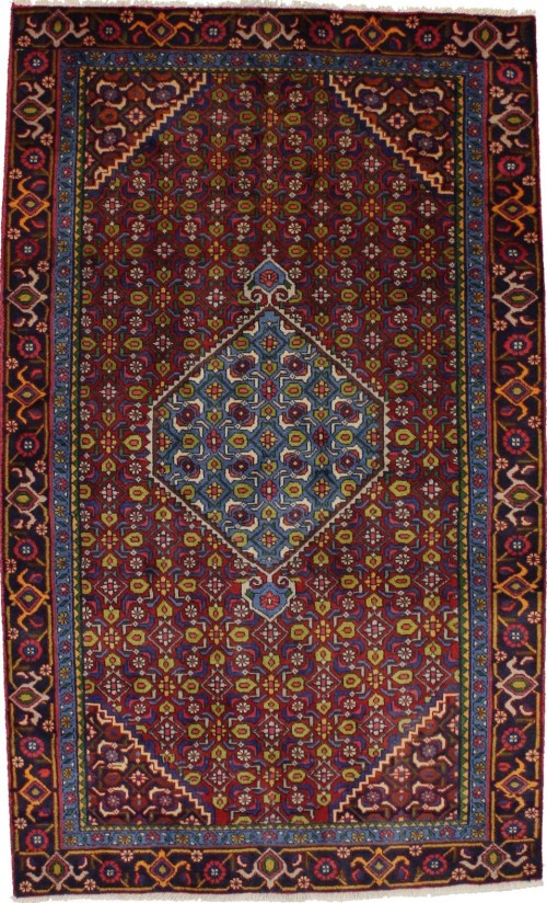 Vintage Red Traditional 4X7 Ardebil Bidjar Persian Rug