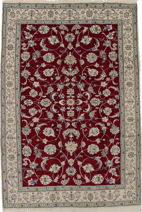 Red Traditional 6X10 Nain Persian Rug