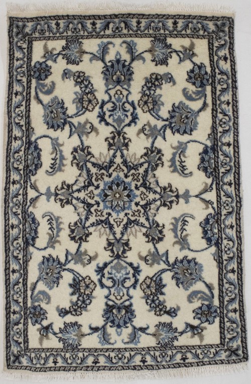 Cream Floral Classic 3X4 Nain Persian Rug