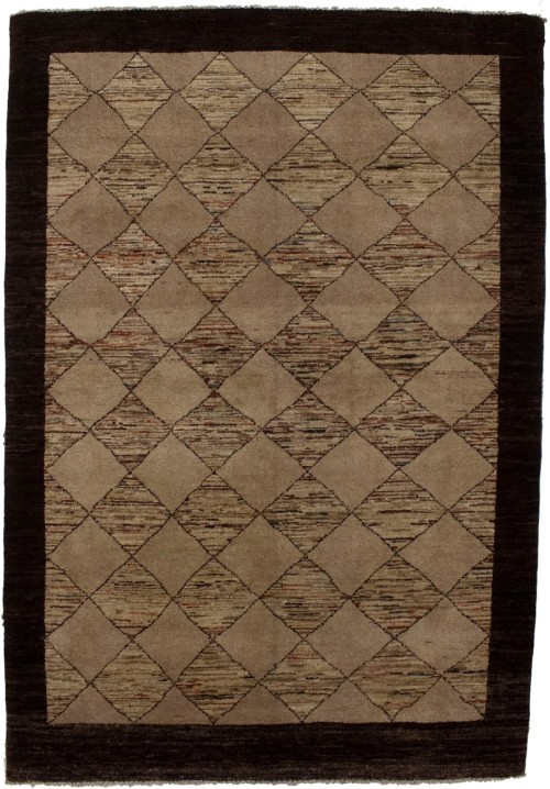 Beige Tribal 4X6 Gabbeh Chobi Peshawar Persian Rug