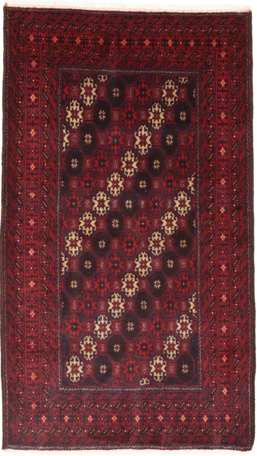 Vintage Red Tribal 3'7X6'5 Balouch Persian Rug