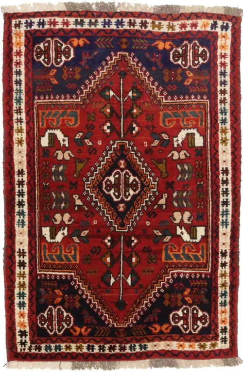 Red Tribal 3X5 Shiraz Persian Rug