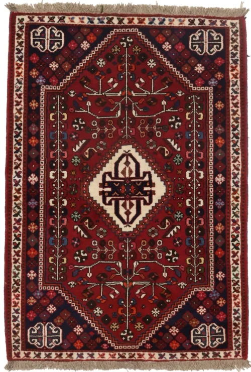 Red Tribal 3'5X5 Shiraz Persian Rug