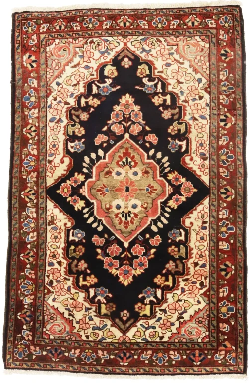 Vintage Traditional Charcoal 4'3X6'7 Mahal Persian Rug