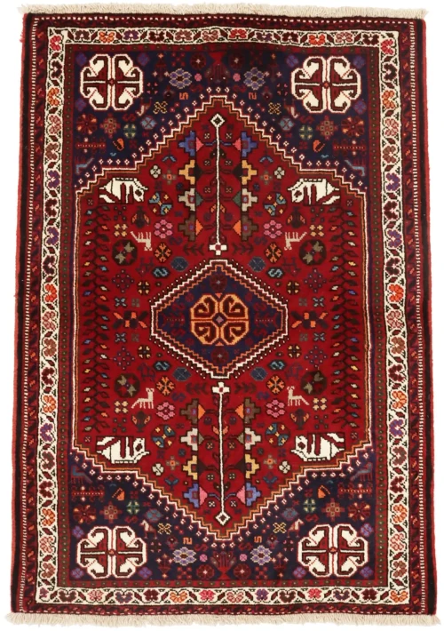 Red Tribal 3'5X5 Shiraz Persian Rug