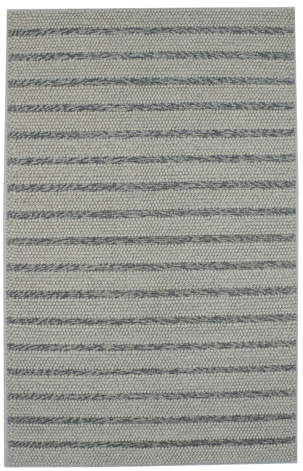 Cream & Gray Stripes 5X8 Modern Rug