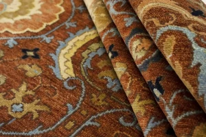 Cinnamon Brown Floral 9X12'6 Osh Chobi Peshawar Oriental Rug