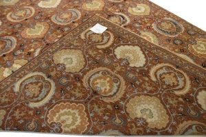 Cinnamon Brown Floral 9X12'6 Osh Chobi Peshawar Oriental Rug