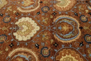 Cinnamon Brown Floral 9X12'6 Osh Chobi Peshawar Oriental Rug