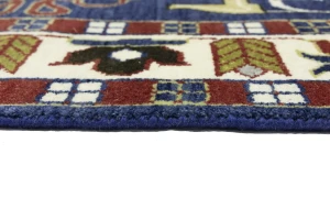 Dark Blue Geometric 6X9 Kazak Oriental Rug