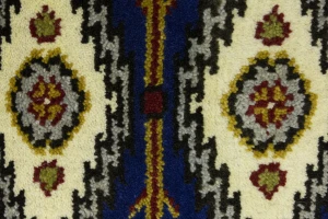 Navy Blue Geometric 3X8 Kazak Oriental Runner Rug