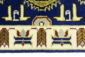 Dark Blue Geometric 3X6 Kazak Oriental Rug
