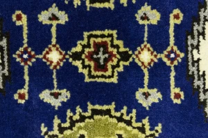 Dark Blue Geometric 3X6 Kazak Oriental Rug