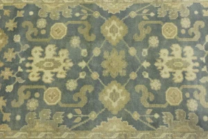 Gray Floral 4X12 Oushak Chobi Oriental Runner Rug