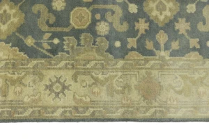 Gray Floral 4X12 Oushak Chobi Oriental Runner Rug