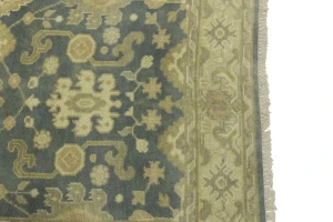 Gray Floral 4X12 Oushak Chobi Oriental Runner Rug