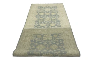 Gray Floral 4X12 Oushak Chobi Oriental Runner Rug