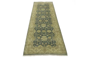 Gray Floral 4X12 Oushak Chobi Oriental Runner Rug