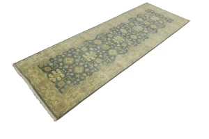 Gray Floral 4X12 Oushak Chobi Oriental Runner Rug