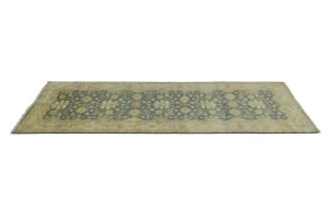 Gray Floral 4X12 Oushak Chobi Oriental Runner Rug