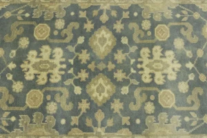 Gray Floral 4X12 Oushak Chobi Oriental Runner Rug