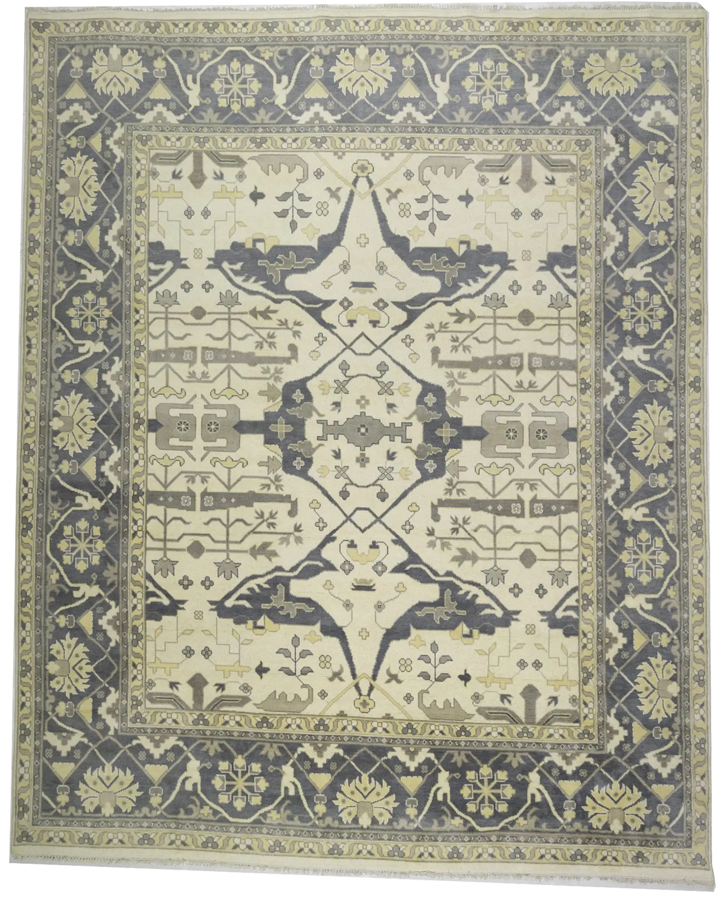 Cream Floral 12X15 Oushak Oriental Rug