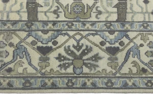 Cream Floral 9X12 Oushak Oriental Rug