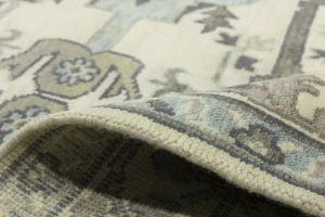 Cream Floral 9X12 Oushak Oriental Rug