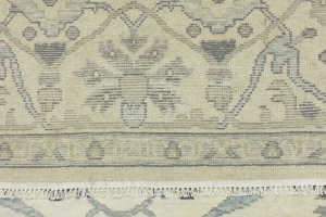 Cream Floral 9X12 Oushak Oriental Rug