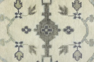 Cream Floral 9X12 Oushak Oriental Rug